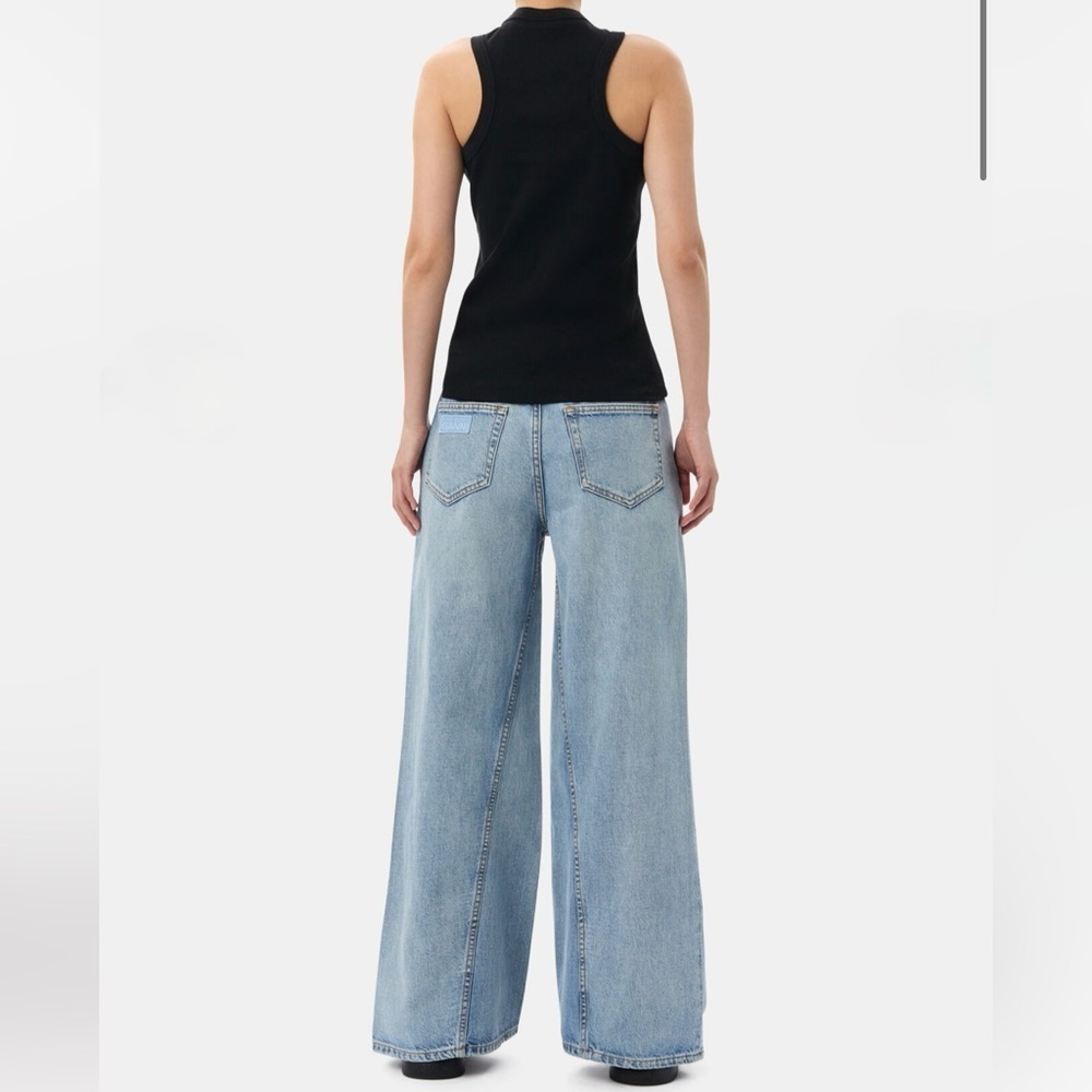 Ganni Jozey Relaxed Wide Fit, Mid Rise Full Length Jean in light Blue Vintage - Picture 4 of 14